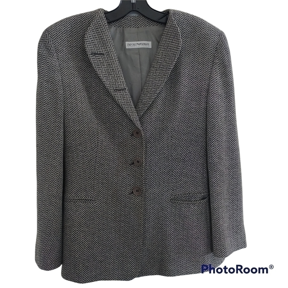 Emporio Armani Made In Italy Vintage 1973 Grey Blazer Jacket Eur 44 [Us